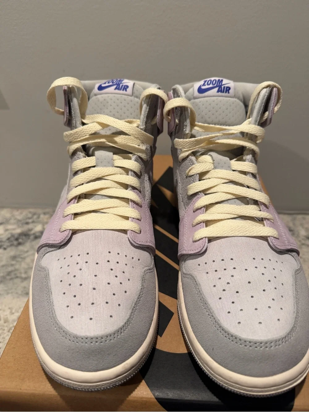 Jordan Women’s Mid Top Sneakers in Light Gray & Lavender - Picture 8 of 13